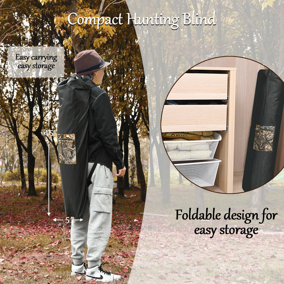 3-Person Hunting Blind Tent with Mesh Windows