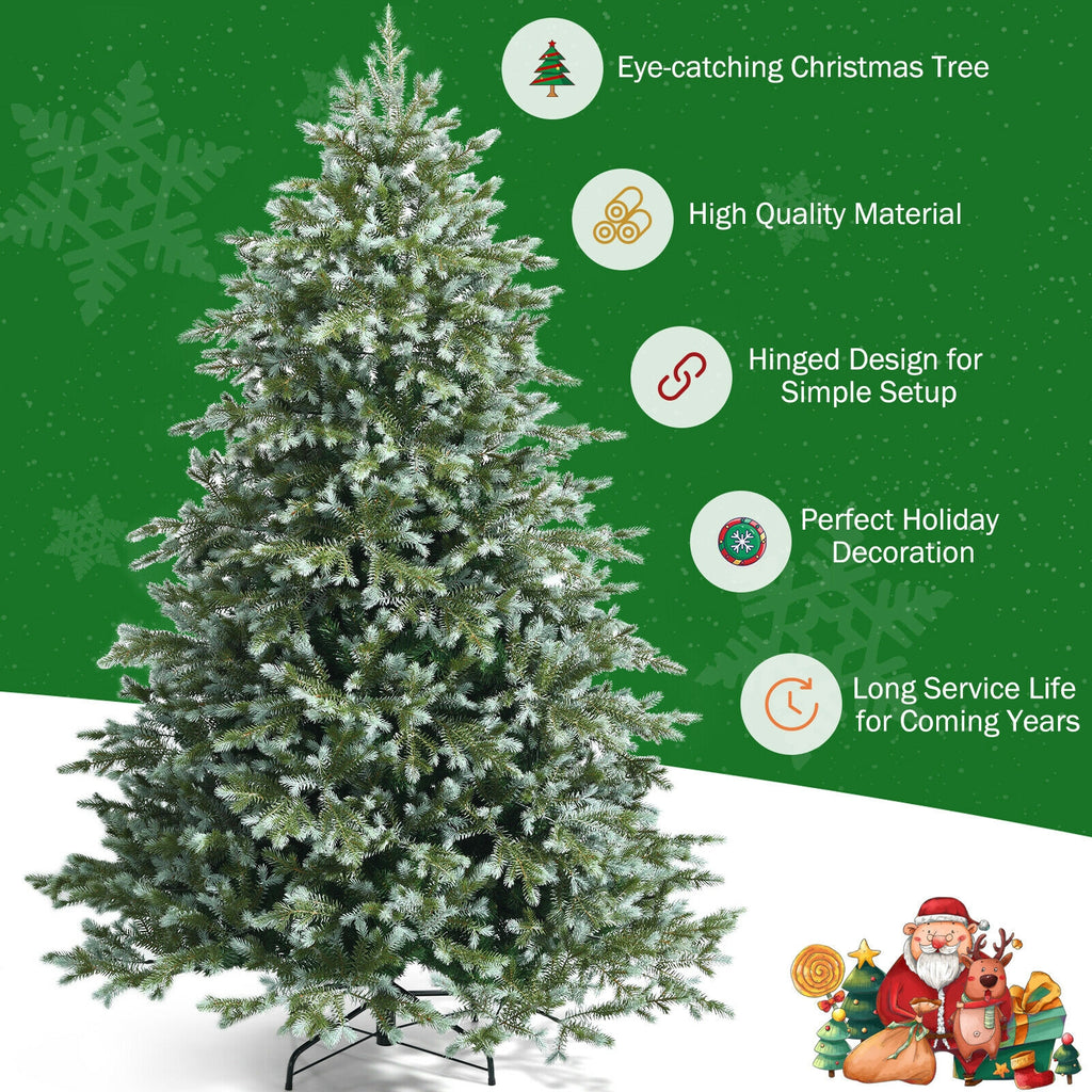 7 Ft Artificial Christmas Tree with 1260 Tips, Dense PE & PVC Branches, Space-Saving Hinged Design