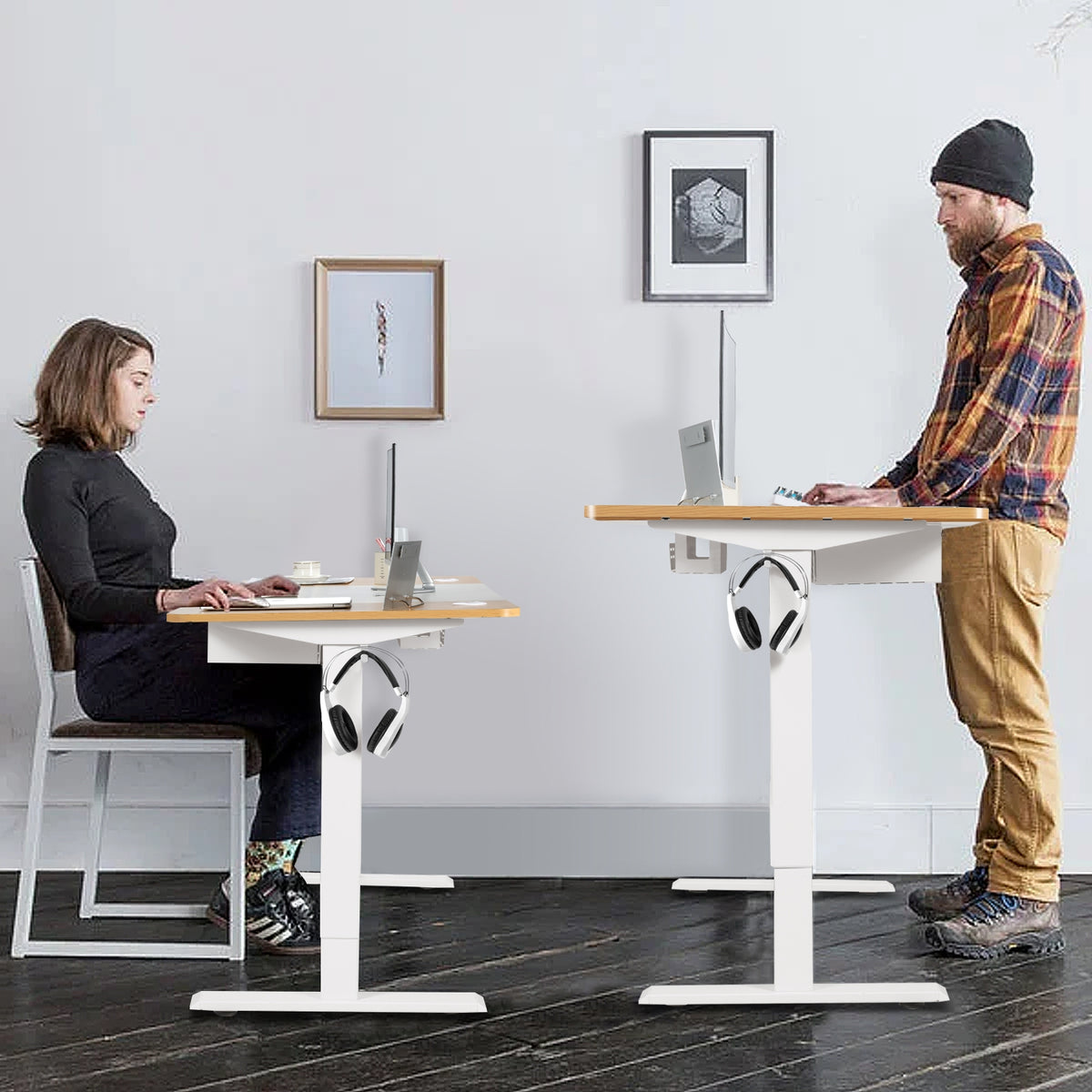 55 x 28 Inch Electric Standing Desk with USB Port