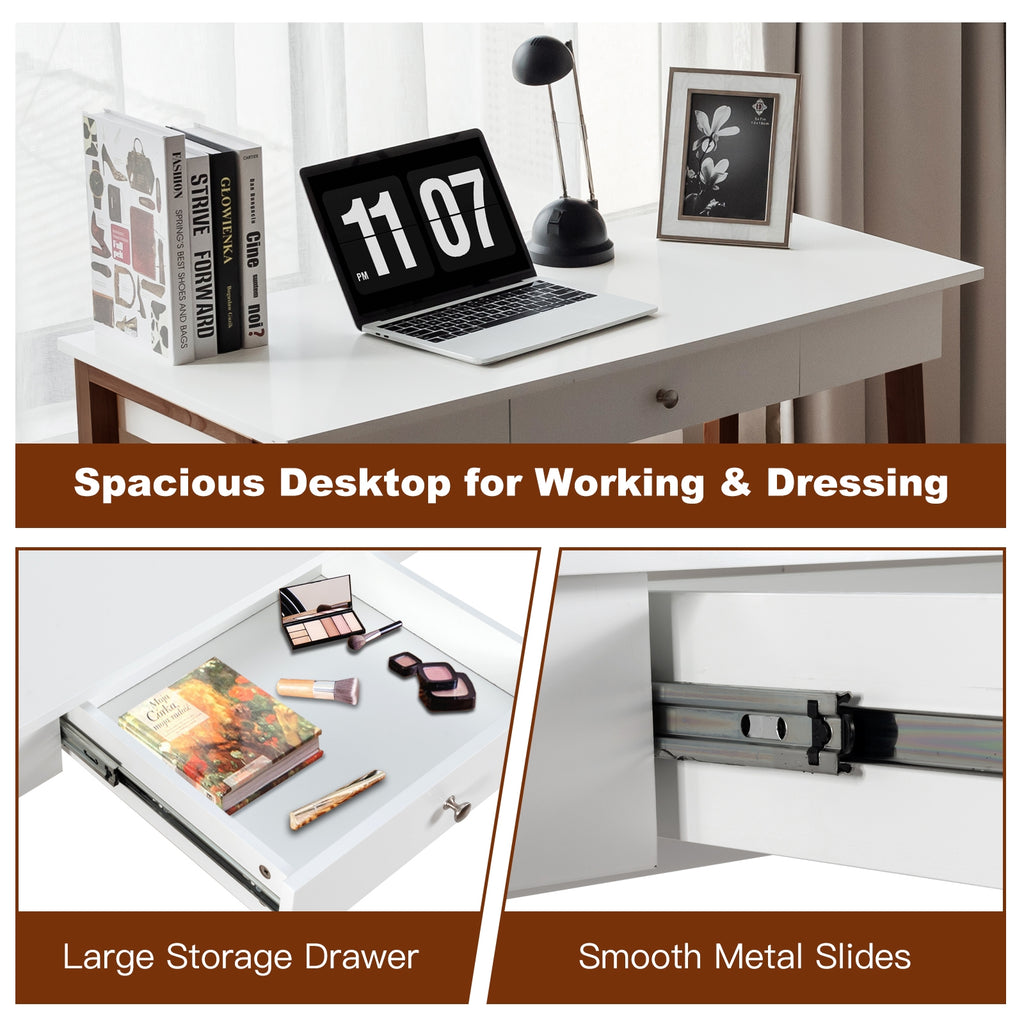 Computer Desk with Storage Drawers - Walnut