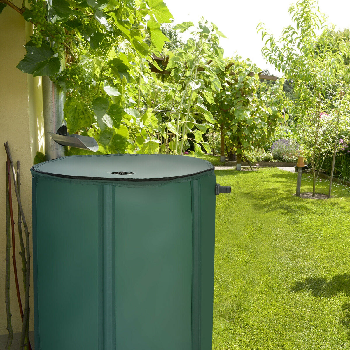 60 Gallon Portable Collapsible Rain Barrel Water Collector for