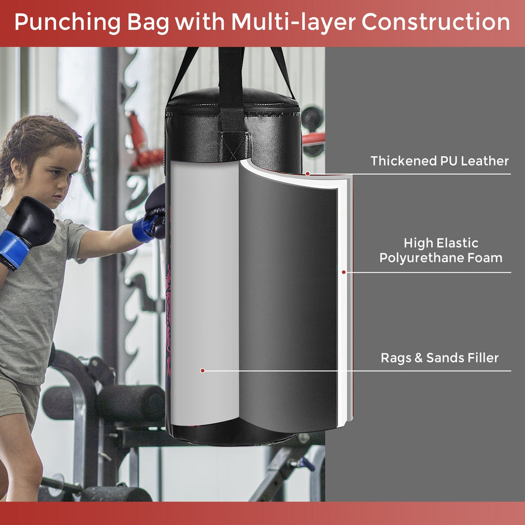 Kids Boxing & Skipping Rope Set with Punch Bag & Gloves - Teenager 24 Inch Variation