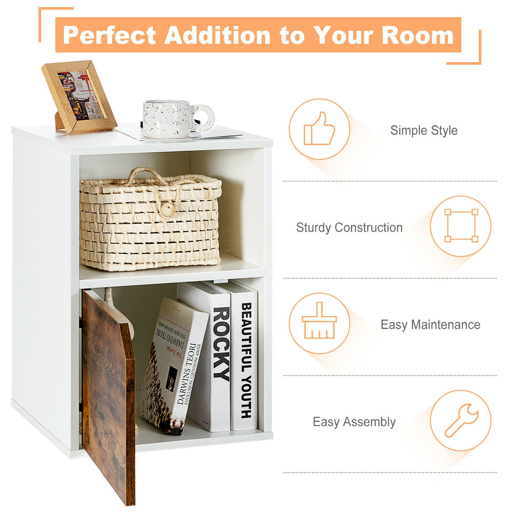 Set of 2 Nightstands with Storage – White