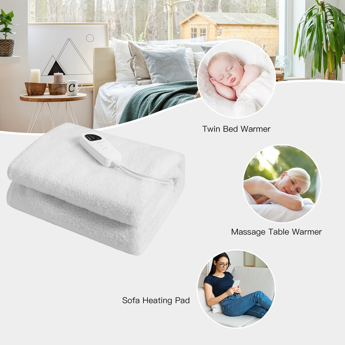 Massage Bed Heating Pad 71x31 Inch - 5 Heat Settings