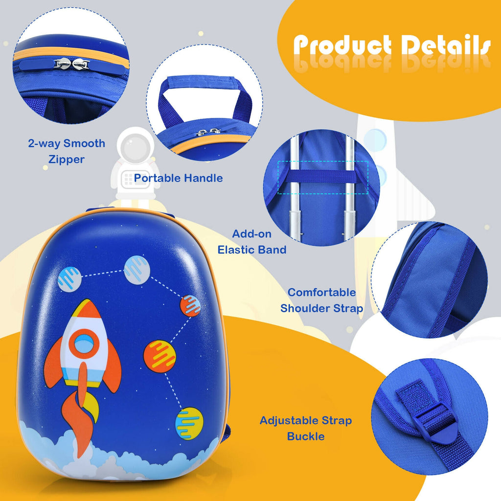 Kids Luggage Set with Backpack and Suitcase - Astronaut Pattern, 12 & 16 Inch, Travel Ready