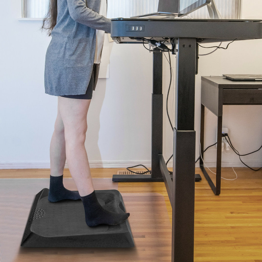 Anti-Fatigue Standing Mat with Massage Points & Diverse Terrain - 27x21.5 Black
