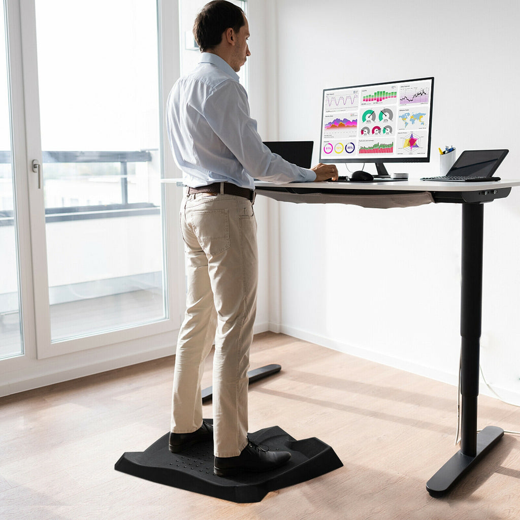Anti-Fatigue Standing Mat with Massage Points & Diverse Terrain - 27.5x25.5x2 Inches, Black