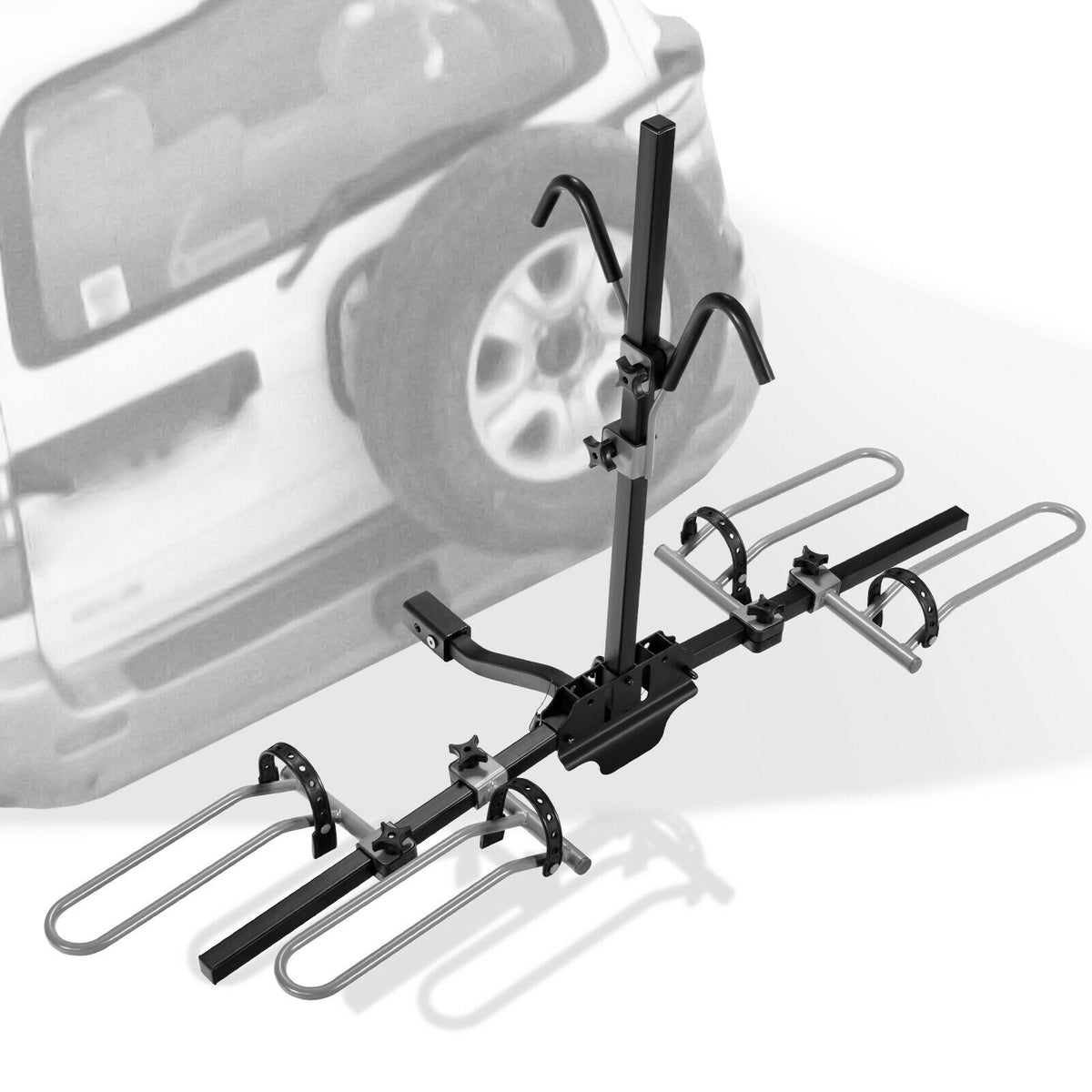 2-Bike Hitch Mount Rack for 1-1/4" & 2" Receiver - Black