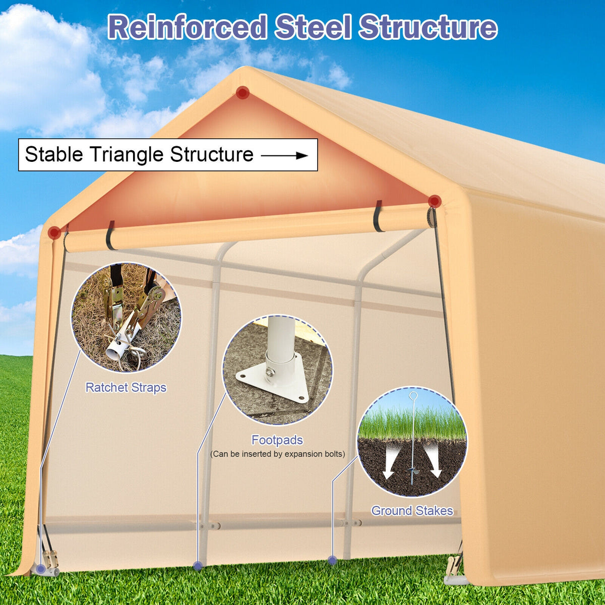 9 x 17 Feet Heavy Duty Carport Canopy