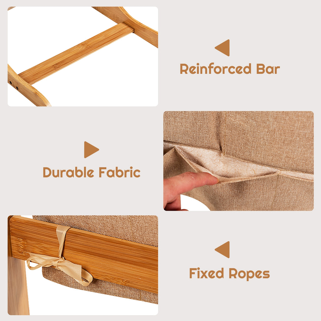 Bamboo Sofa Table with Storage Bag - End Table