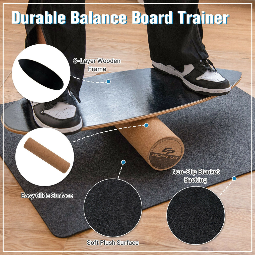 Balance Board Trainer for Core Strength - Black