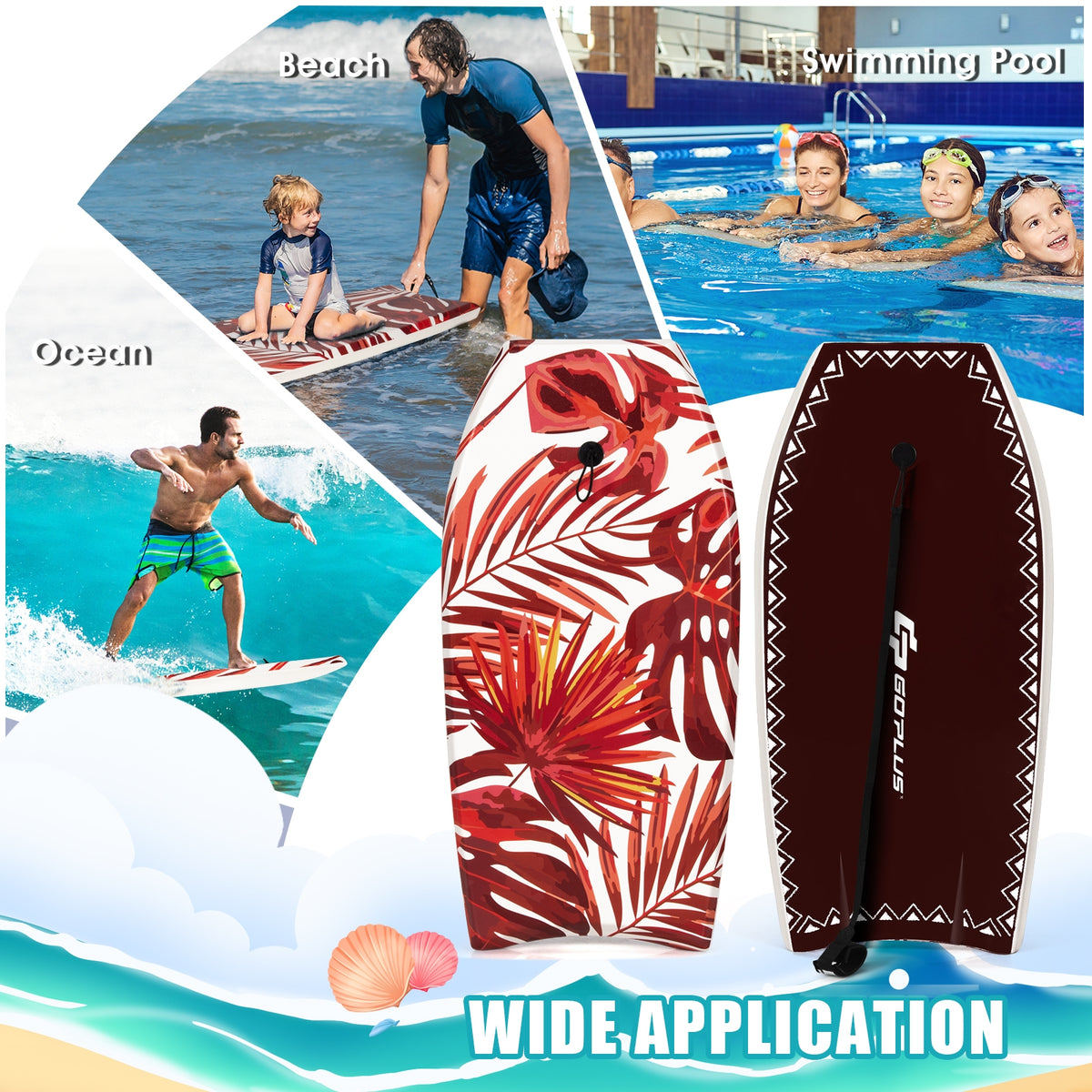 37 Inch Lightweight Surfboard for Kids & Adults with Fin - M Variation