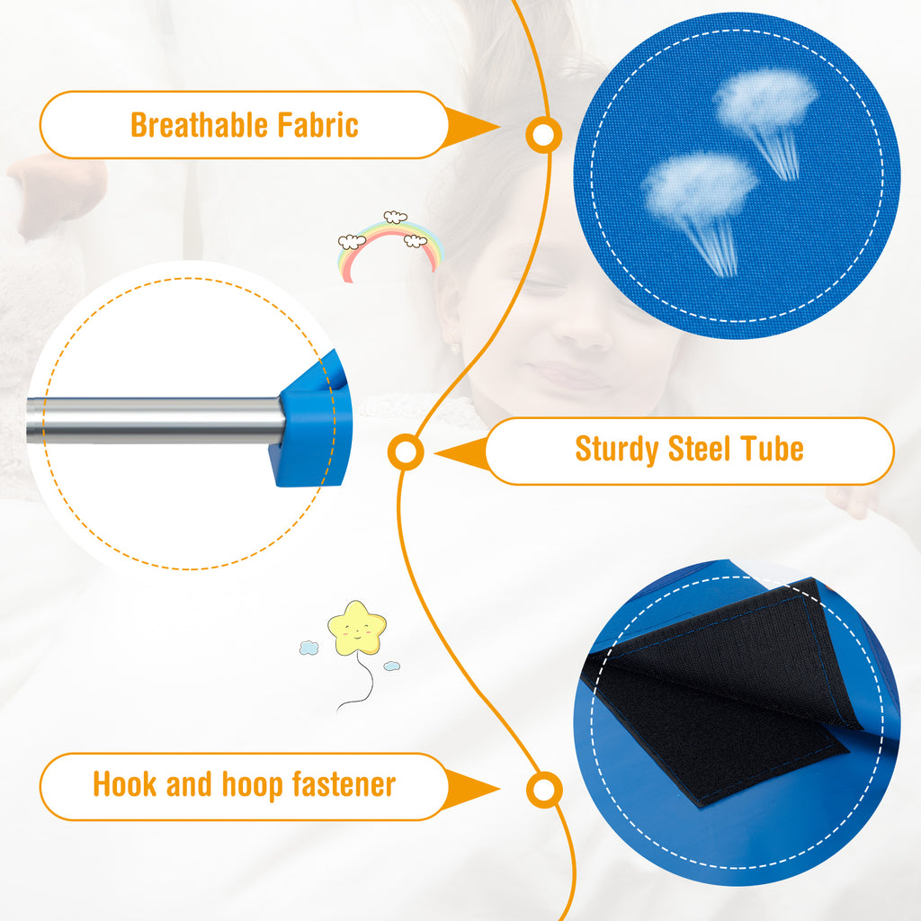 Kids Stackable Daycare Cot Set of 6 - 51 Inches, Blue, Detachable Oxford Cloth