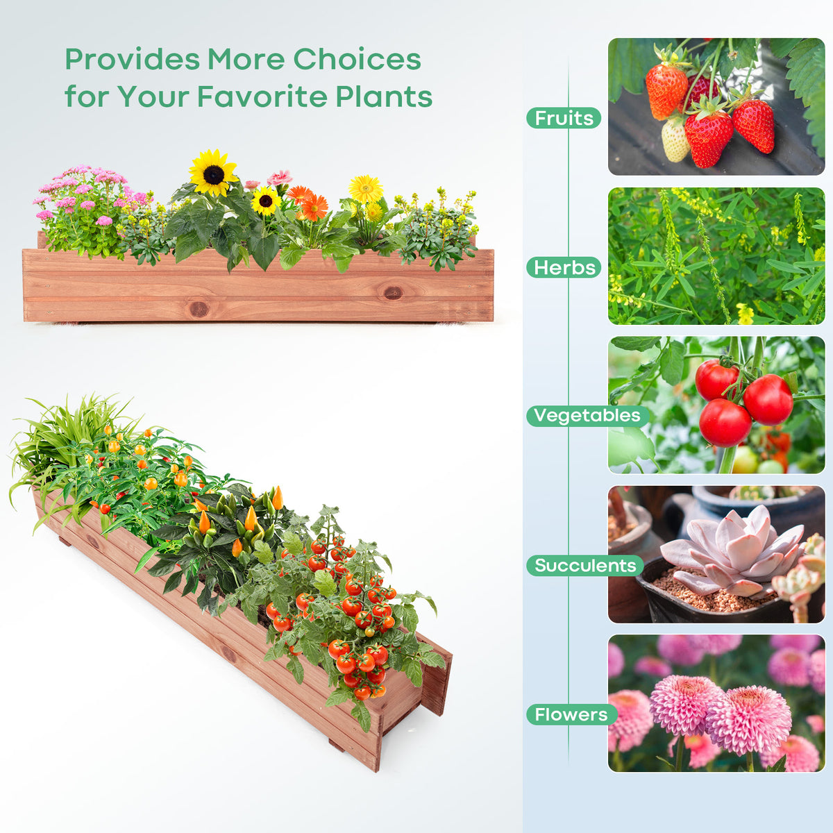 Wooden Raised Garden Bed - 1 Piece