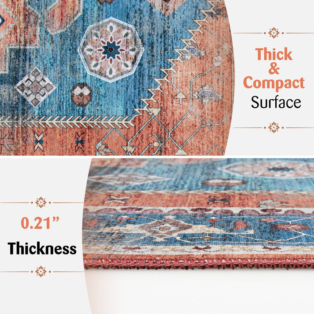 5 x 7 Inch Non-Shedding Indoor Area Rug - Vintage Distressed Pattern