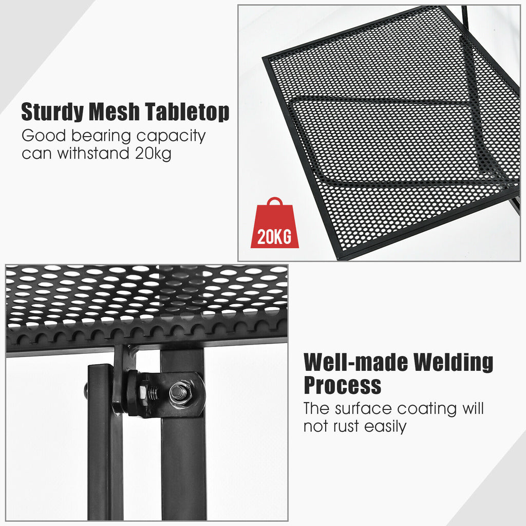 Metal Folding Railing Table - 5-Level Adjustable Heights