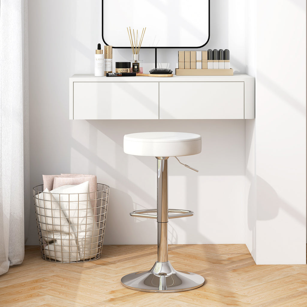 Adjustable Swivel Bar Stools Set of 2 - White