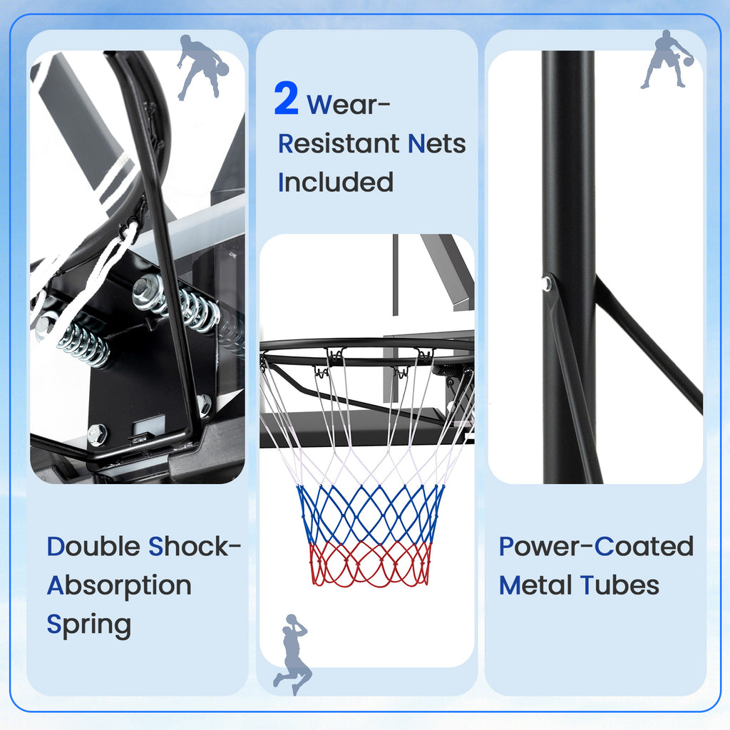 Portable Adjustable Basketball Hoop System for Kids Teens Adults Outdoor Indoor