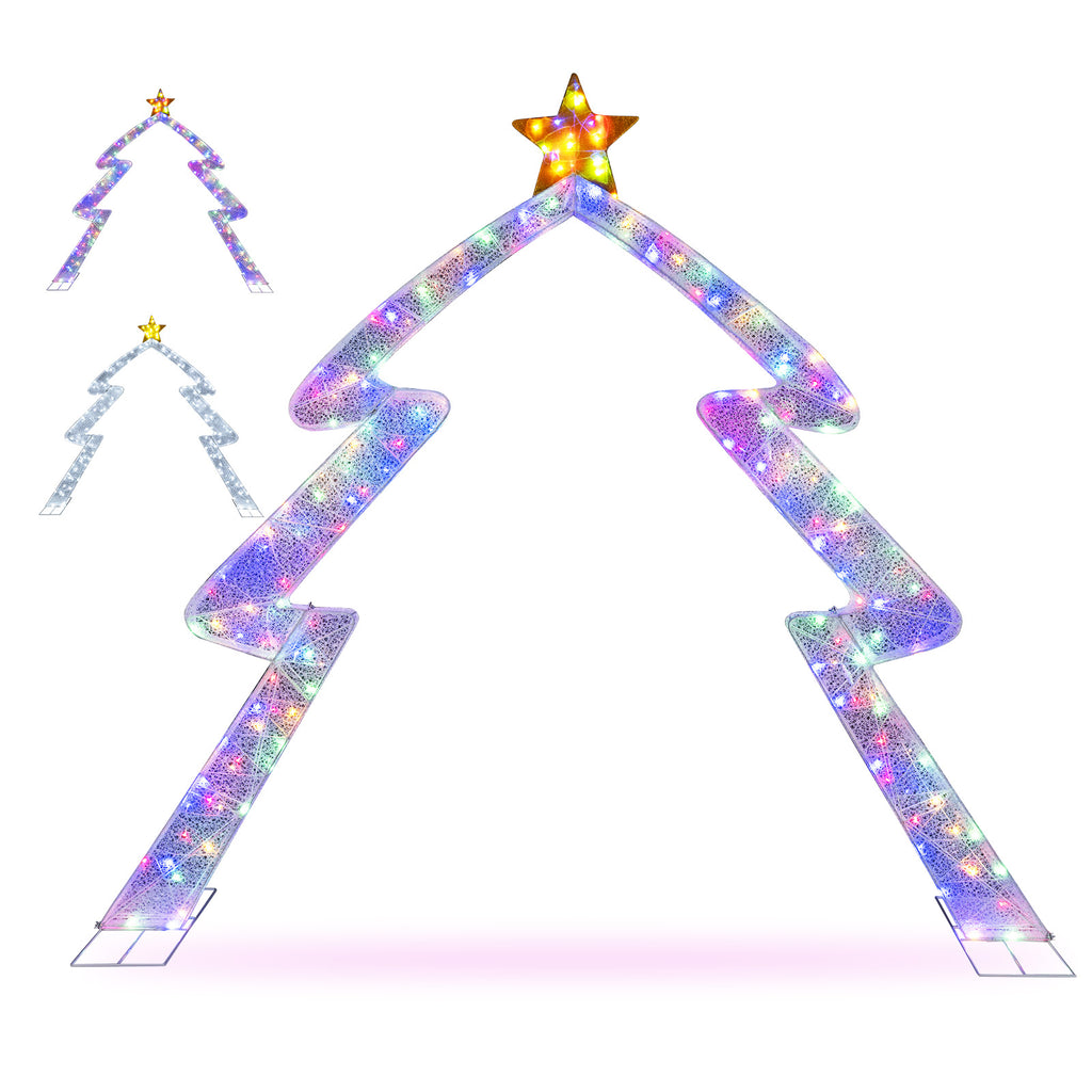 10.4 Feet Christmas Archway with Large Bow and LED Lights - Yard Decor