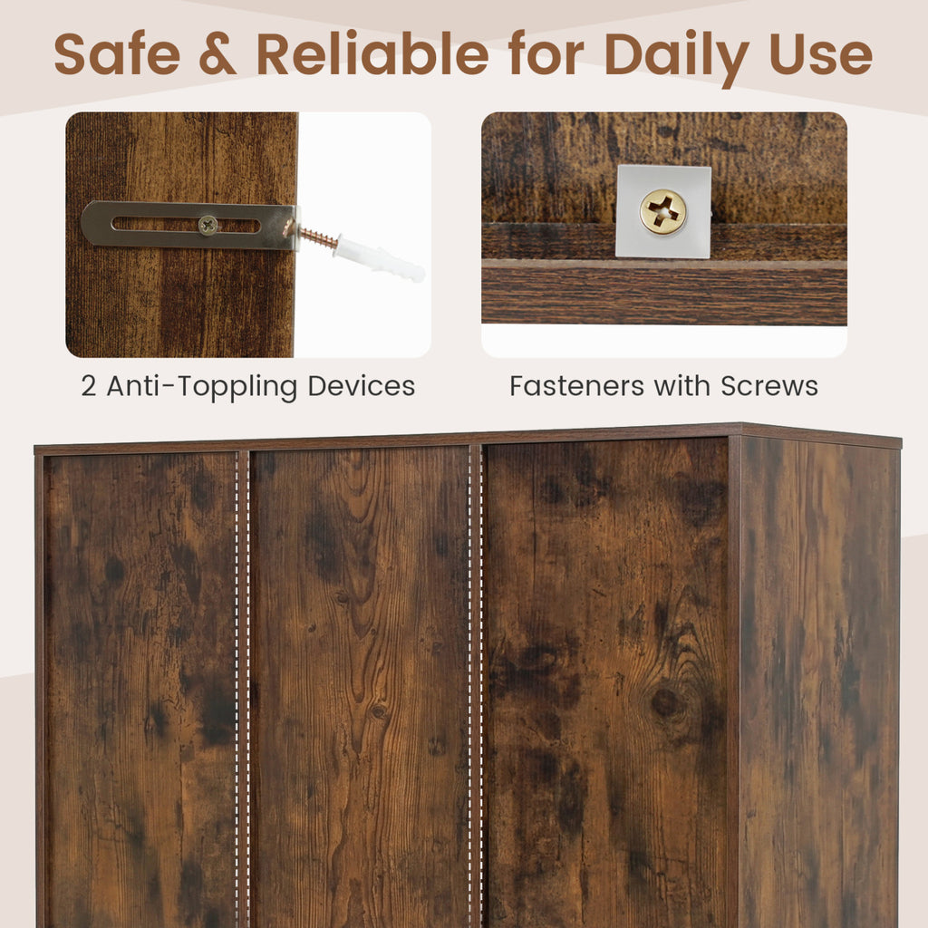 8-Cube Bookcase with Raised Support Legs - Rustic Brown