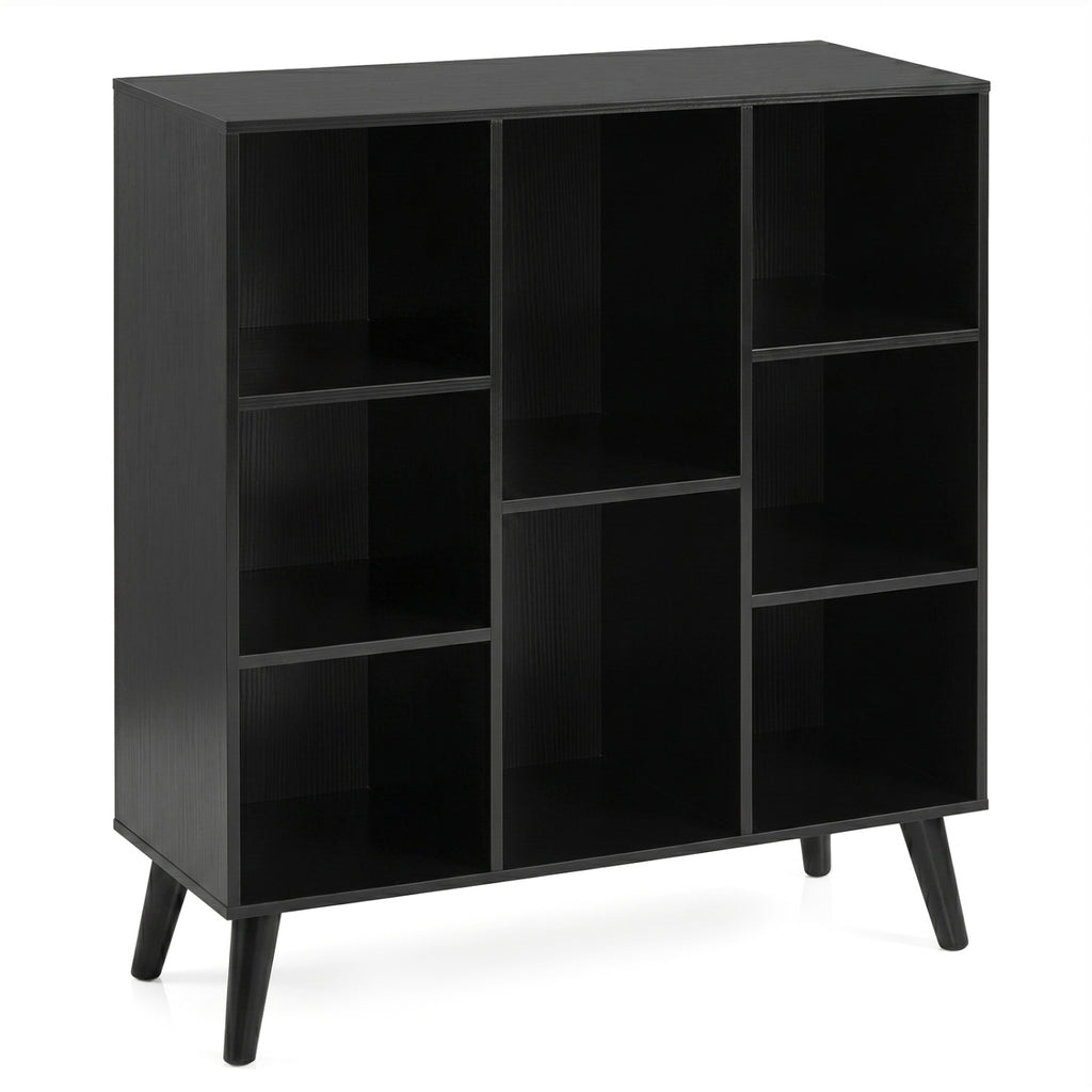 8-Cube Bookcase with Raised Support Legs - Rustic Brown