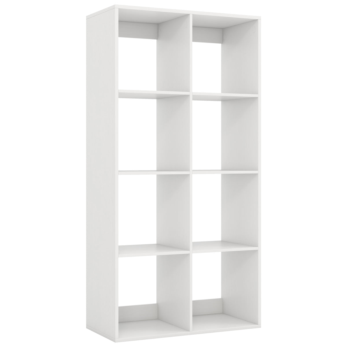 8 Cube Bookshelf with Back Guardrail - White