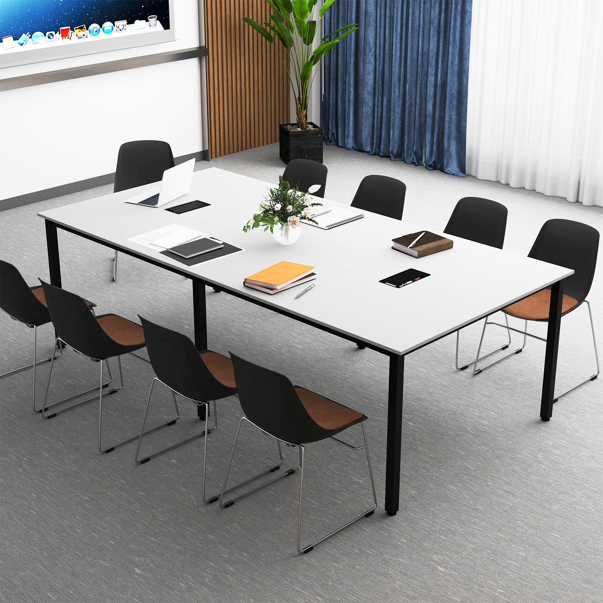 8 Feet Conference Room Table Large Meeting Seats up to 10 People