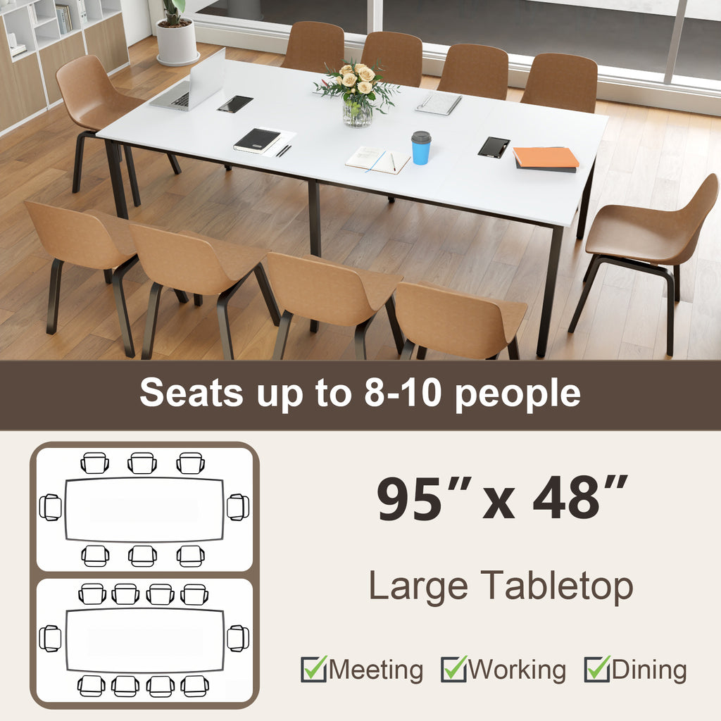 8 Feet Conference Room Table Large Meeting Seats up to 10 People