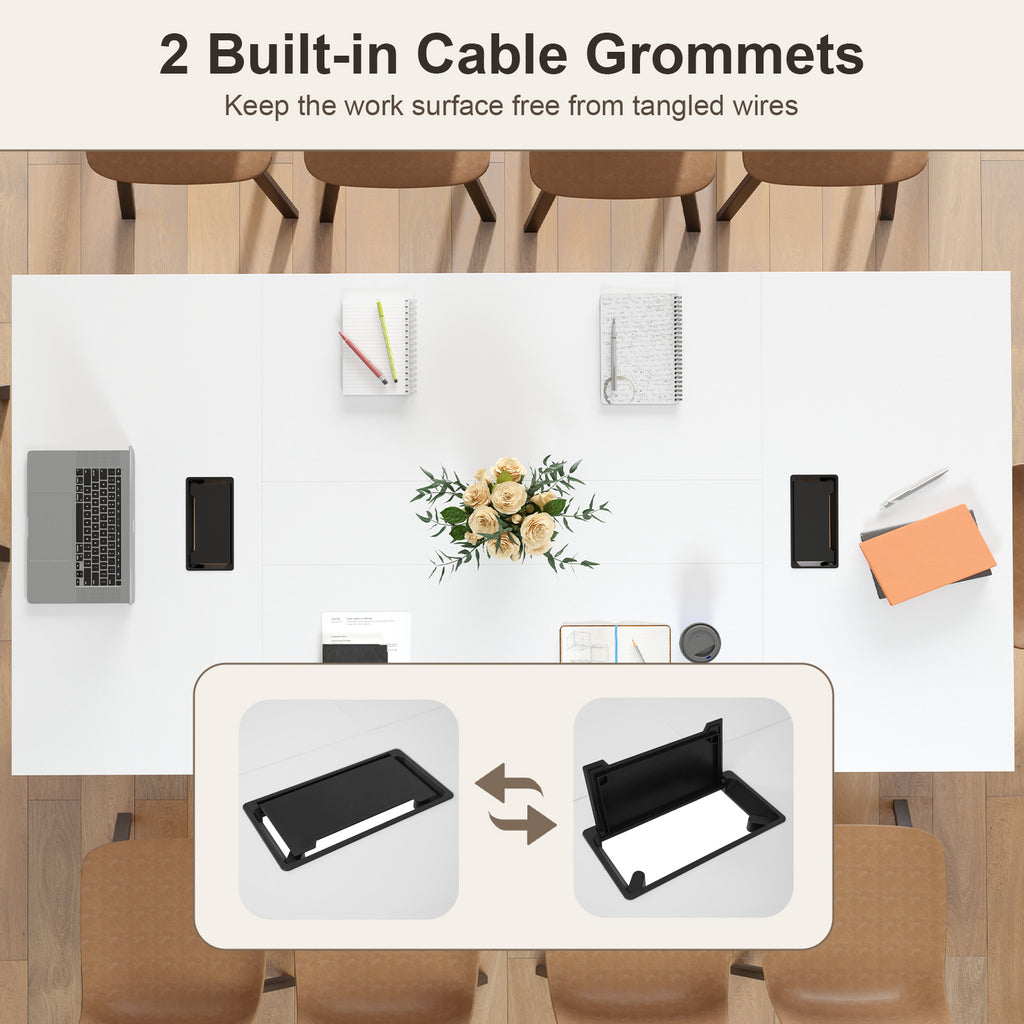 8 Feet Conference Room Table Large Meeting Seats up to 10 People