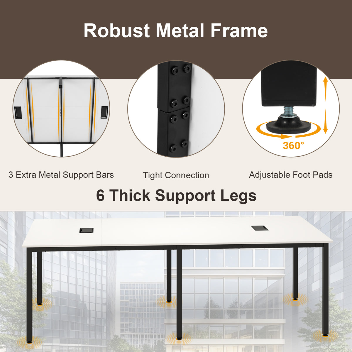 8 Feet Conference Room Table Large Meeting Seats up to 10 People