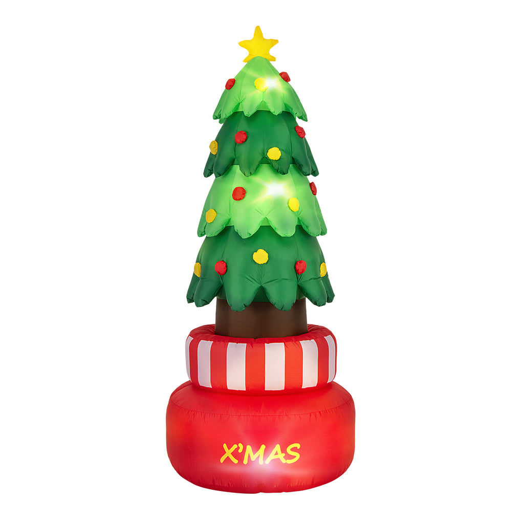 Inflatable Rotating Xmas Tree with LED Lights & Water Bags for Indoor Outdoor Decor