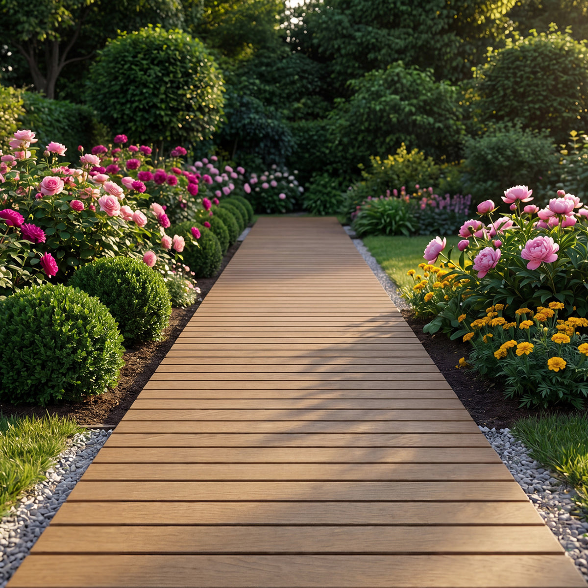 Brown 8ft Outdoor Pathway Roll-Out Patio Boardwalk - Foldable, Anti-Slip, Durable