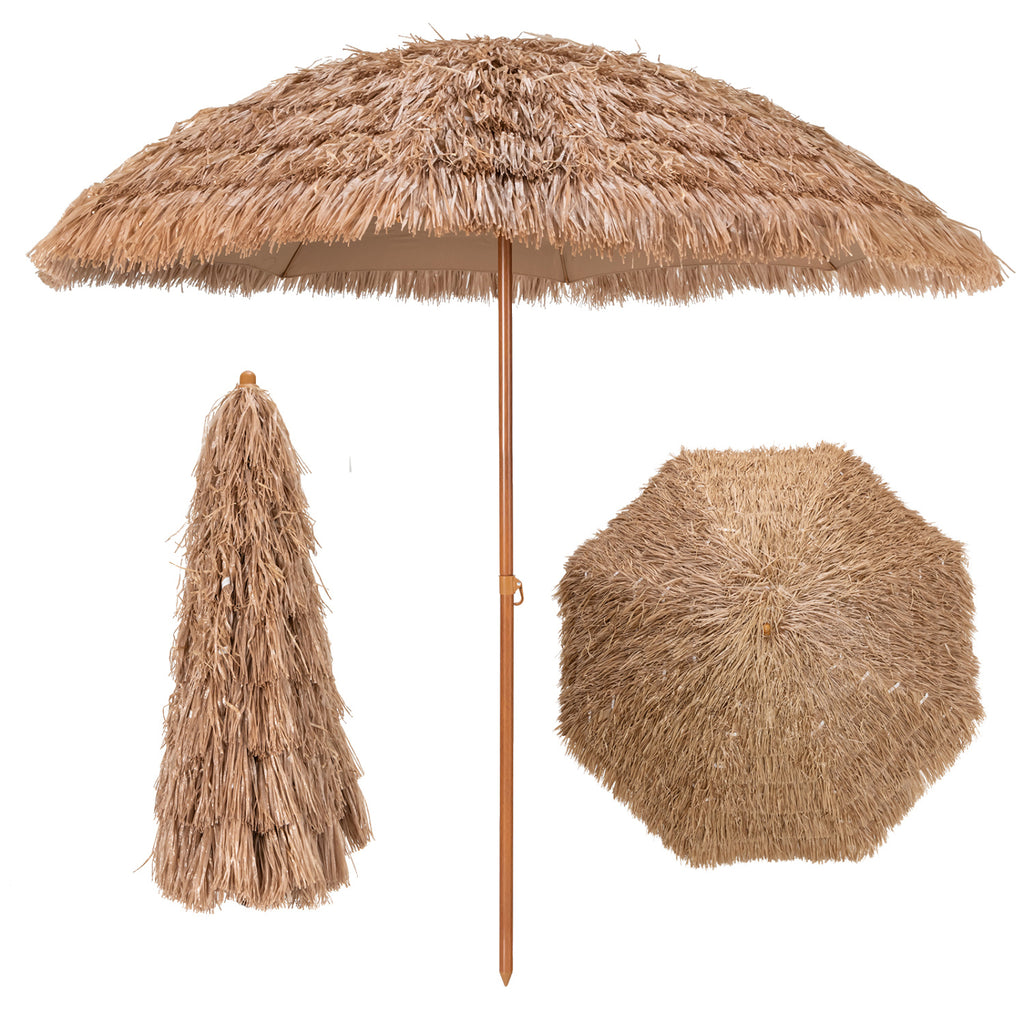 8 Feet Tiki Umbrella Thatched Patio Outdoor Shade