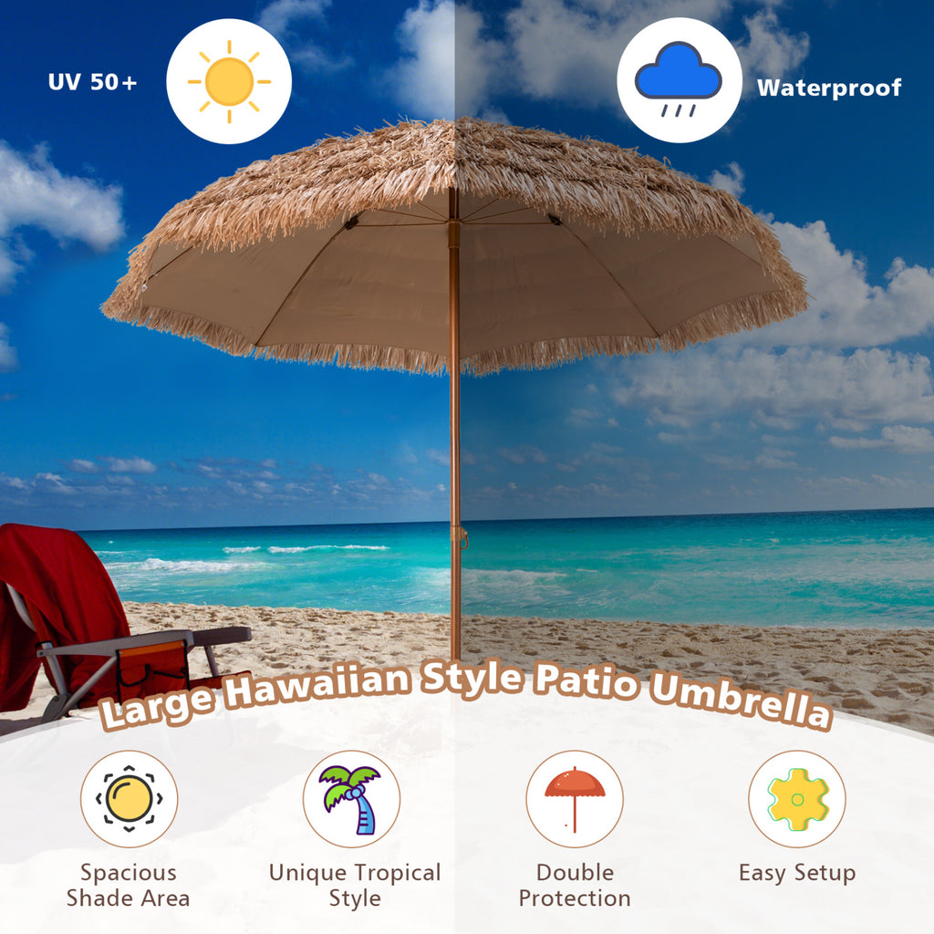 8 Feet Tiki Umbrella Thatched Patio Outdoor Shade