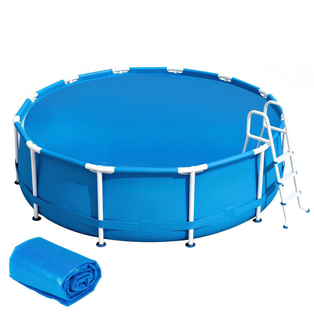 8/12 Feet Round Solar Pool Cover 12 Mil for In-Ground Above-Ground