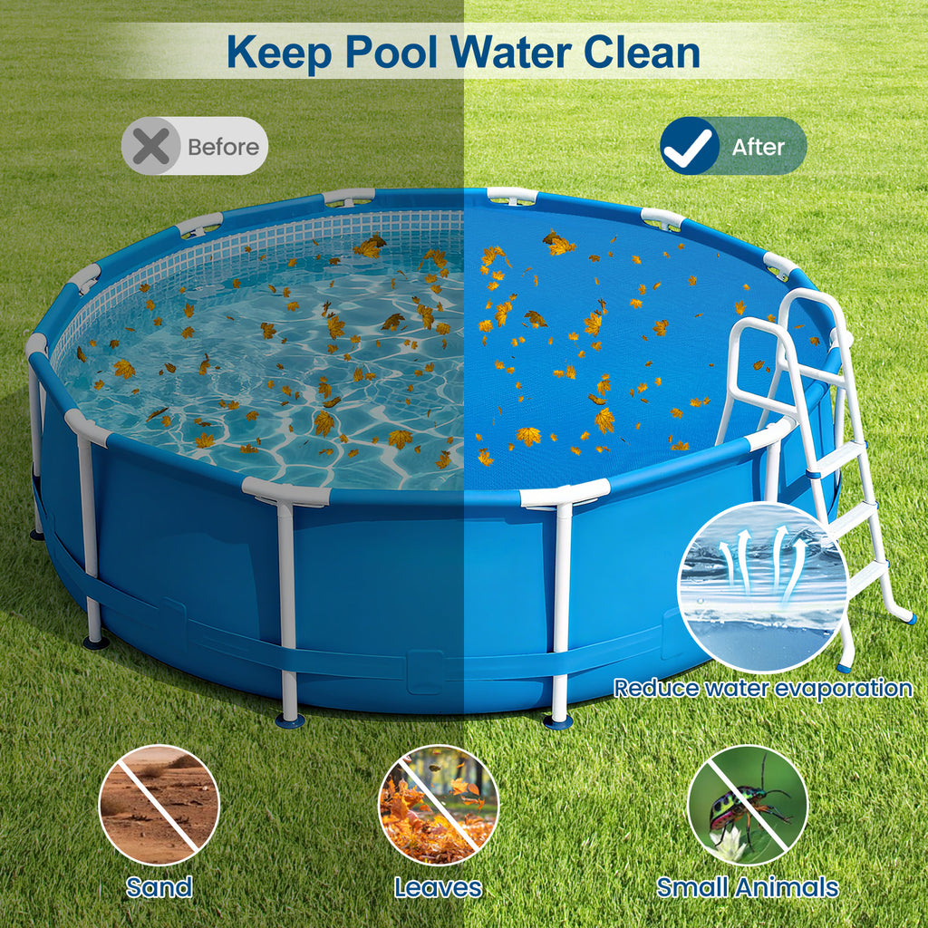 8/12 Feet Round Solar Pool Cover 12 Mil for In-Ground Above-Ground