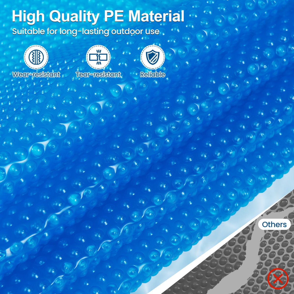 8/12 Feet Round Solar Pool Cover 12 Mil for In-Ground Above-Ground