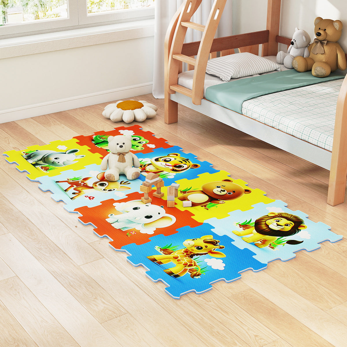 8-Piece Animal Interlocking Baby Play Mat - Style 1, Educational Toy