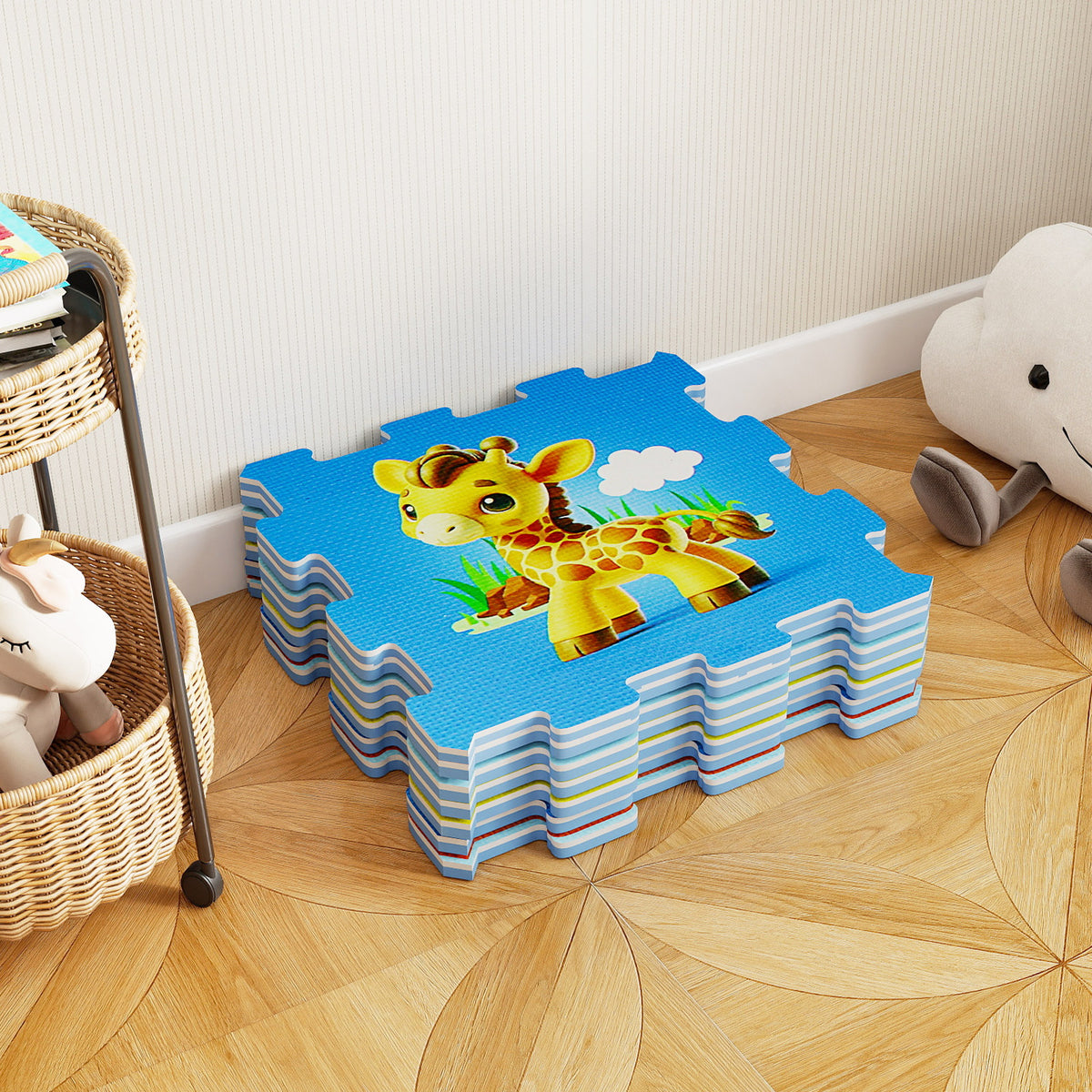 8-Piece Animal Interlocking Baby Play Mat - Style 1, Educational Toy