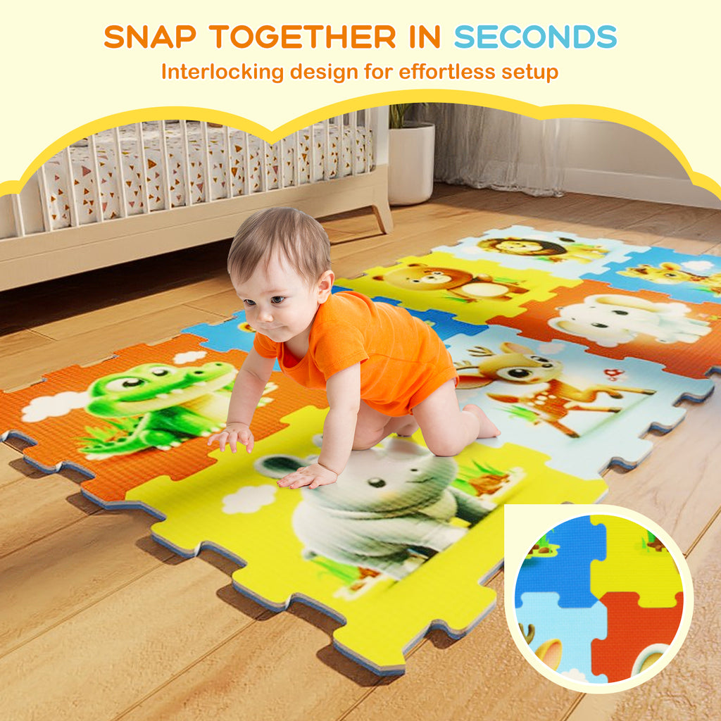 8-Piece Animal Interlocking Baby Play Mat - Style 1, Educational Toy