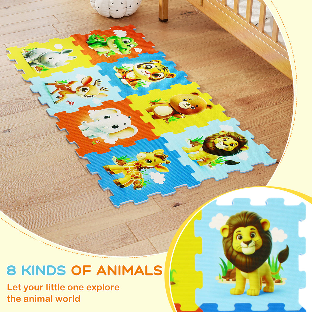 8-Piece Animal Interlocking Baby Play Mat - Style 1, Educational Toy