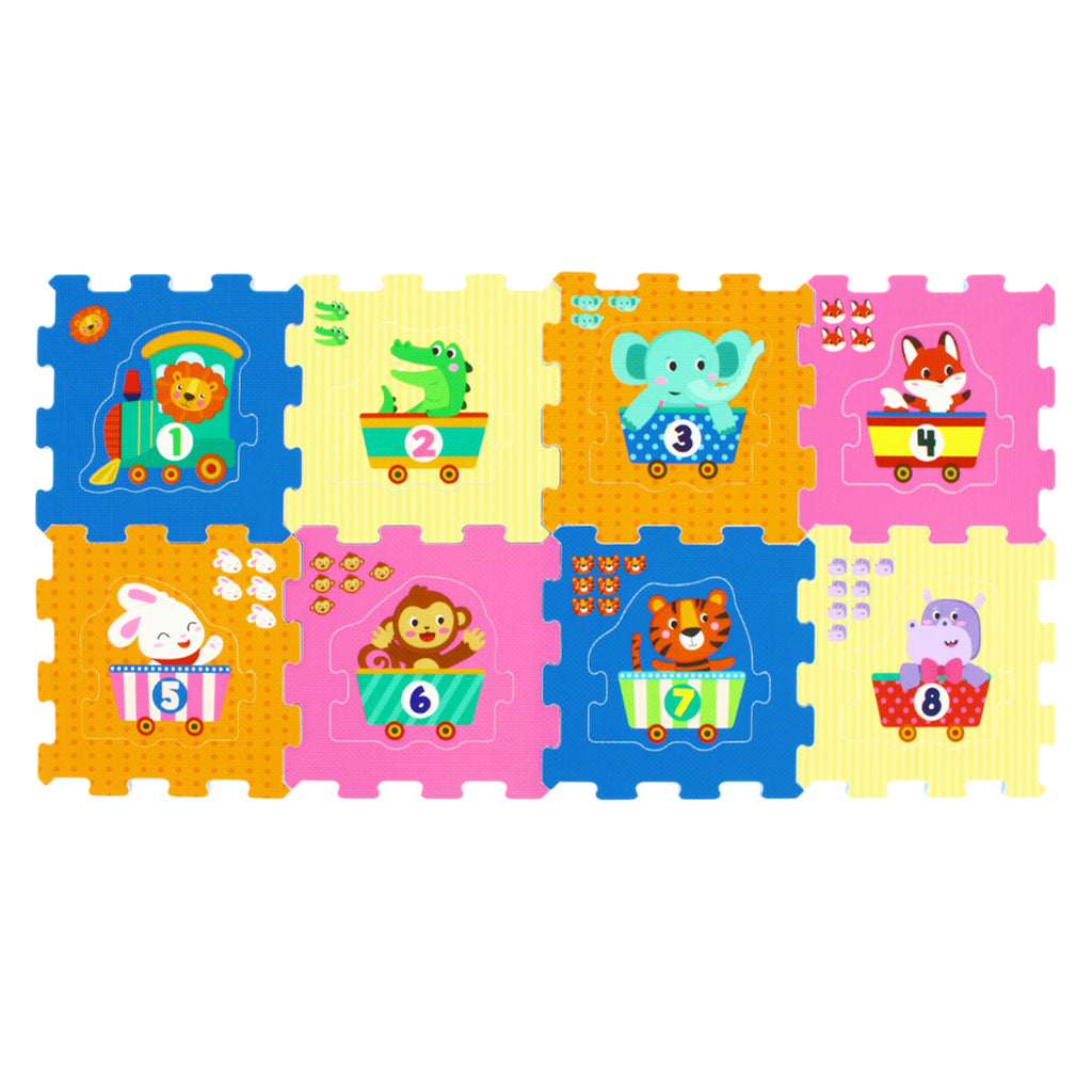 Interlocking Baby Puzzle Tiles with Educational Numbers Style 3 - 8 Pieces