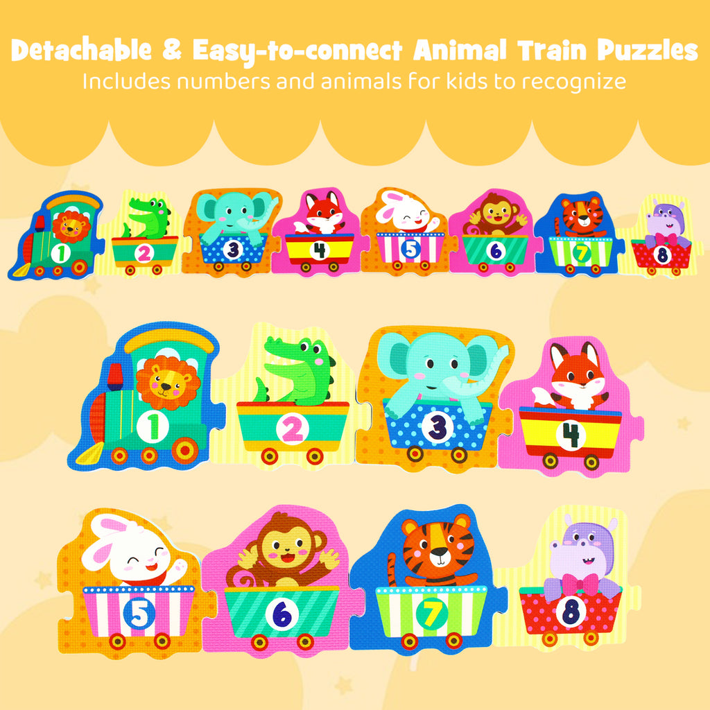Interlocking Baby Puzzle Tiles with Educational Numbers Style 3 - 8 Pieces