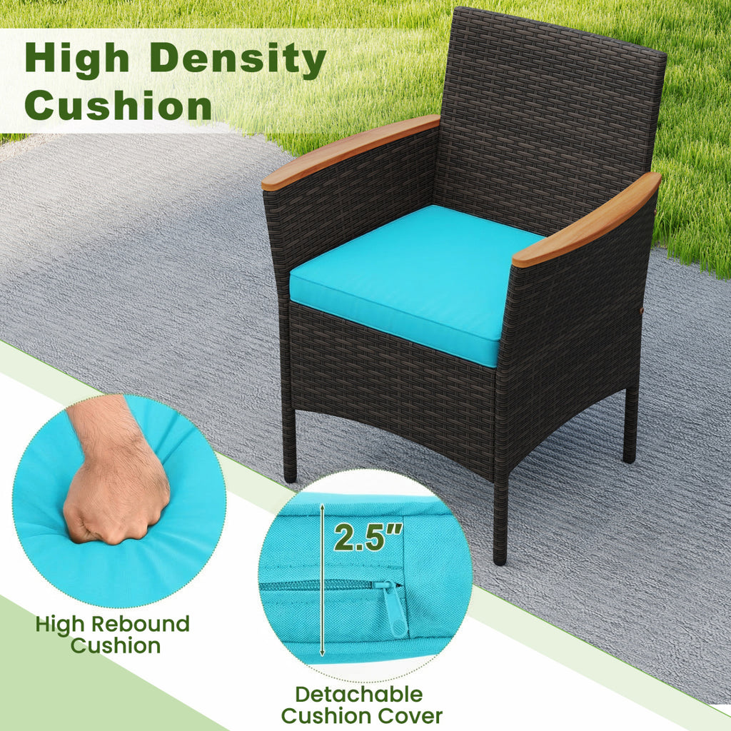 8 Piece Patio Wicker Sofa Set 4 Rattan Chairs and 2 Loveseat with