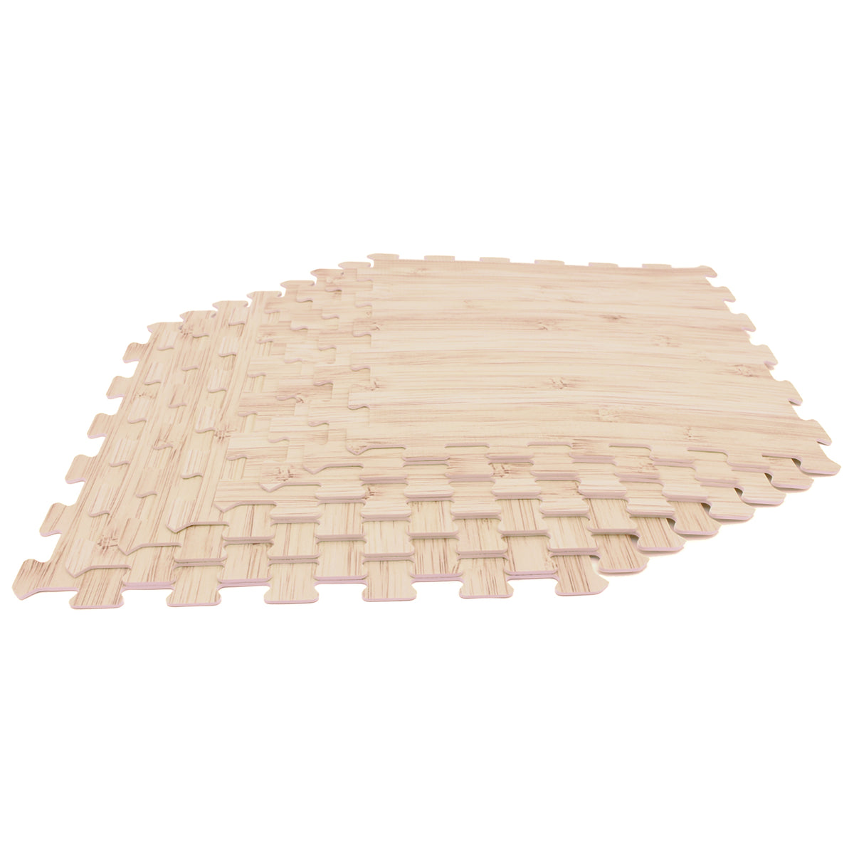 8 Pieces EVA Foam Floor Tiles with Wood Texture - Interlocking & Cuttable