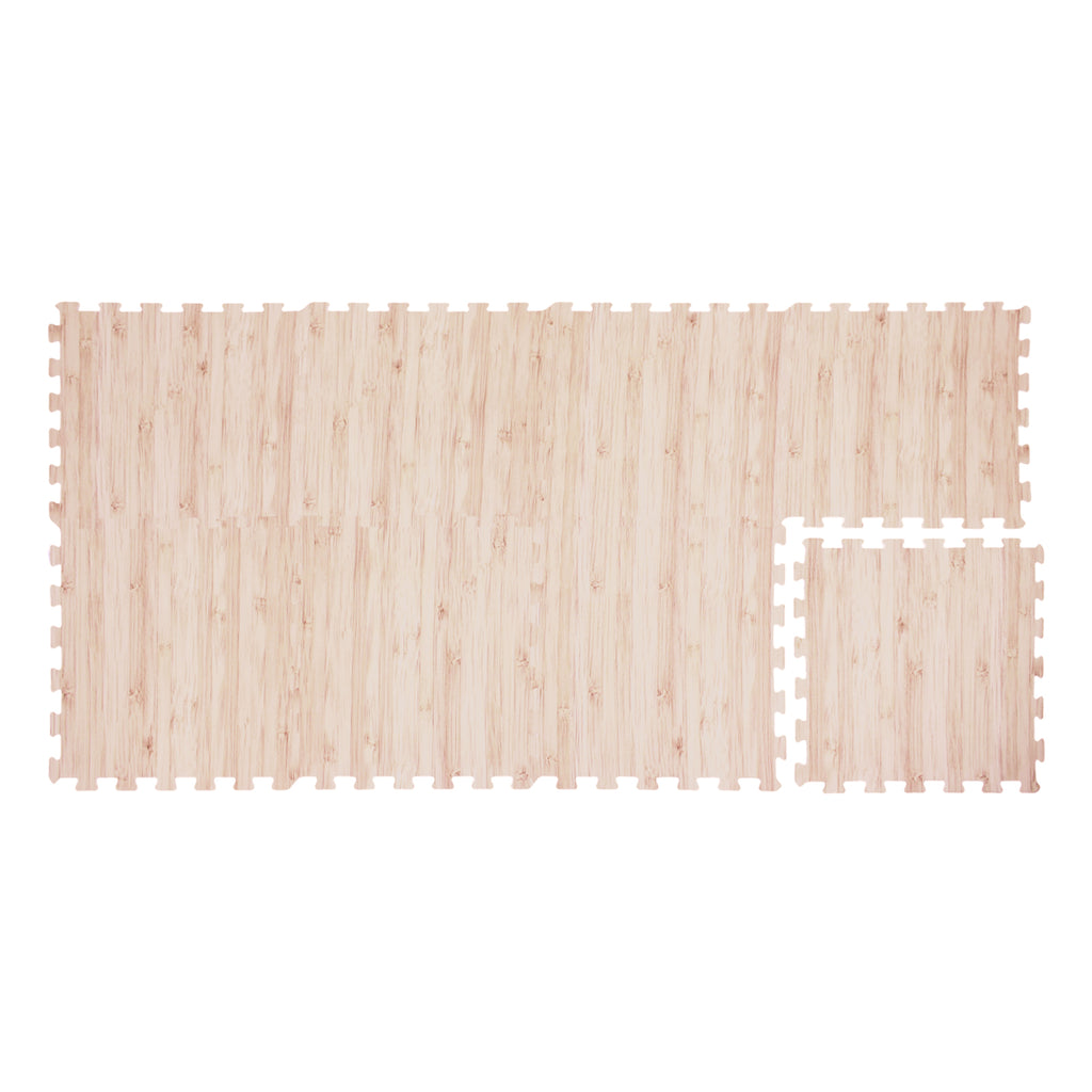 8 Pieces EVA Foam Floor Tiles with Wood Texture - Interlocking & Cuttable