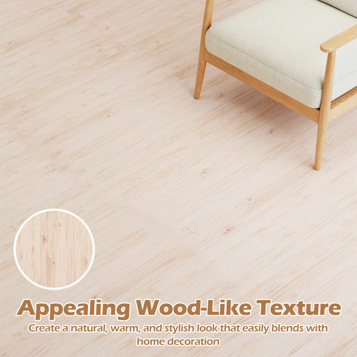 8 Pieces EVA Foam Floor Tiles with Wood Texture - Interlocking & Cuttable