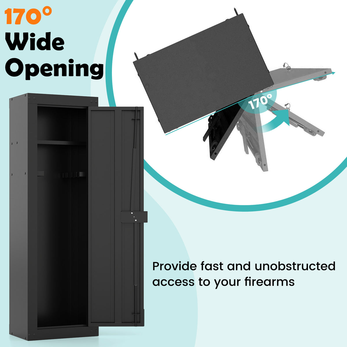 8 Rifle Safe Large Gun Cabinet with Storage Shelf