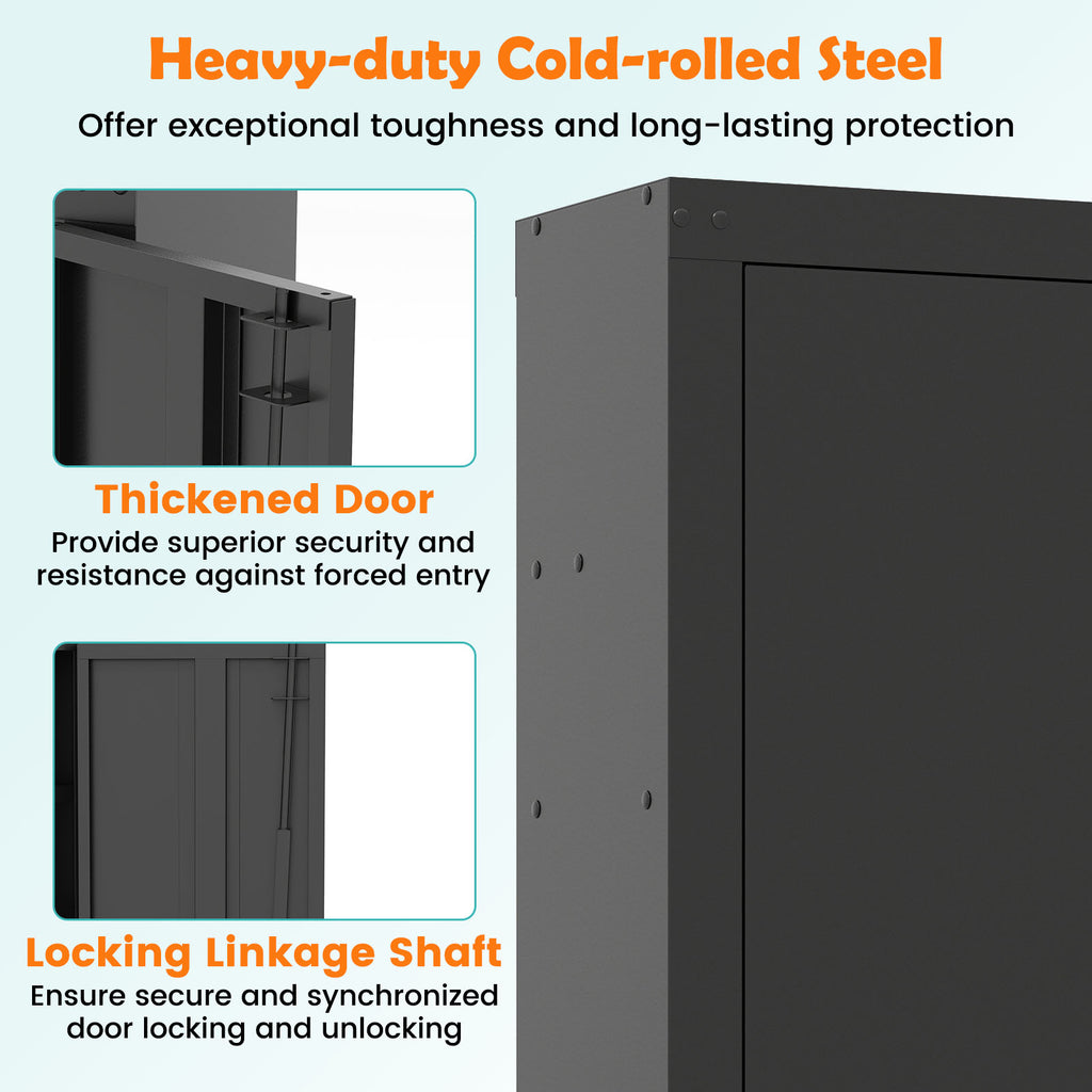 8 Rifle Safe Large Gun Cabinet with Storage Shelf