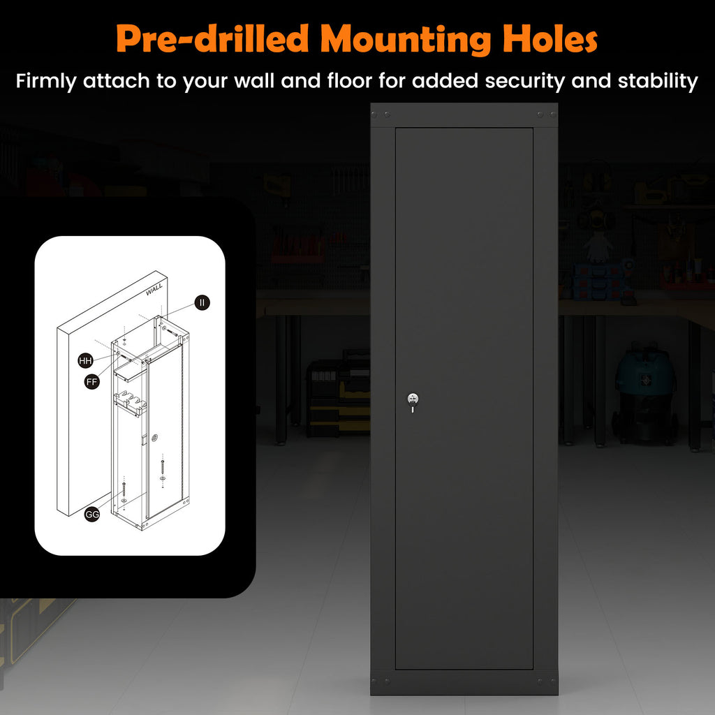 8 Rifle Safe Large Gun Cabinet with Storage Shelf